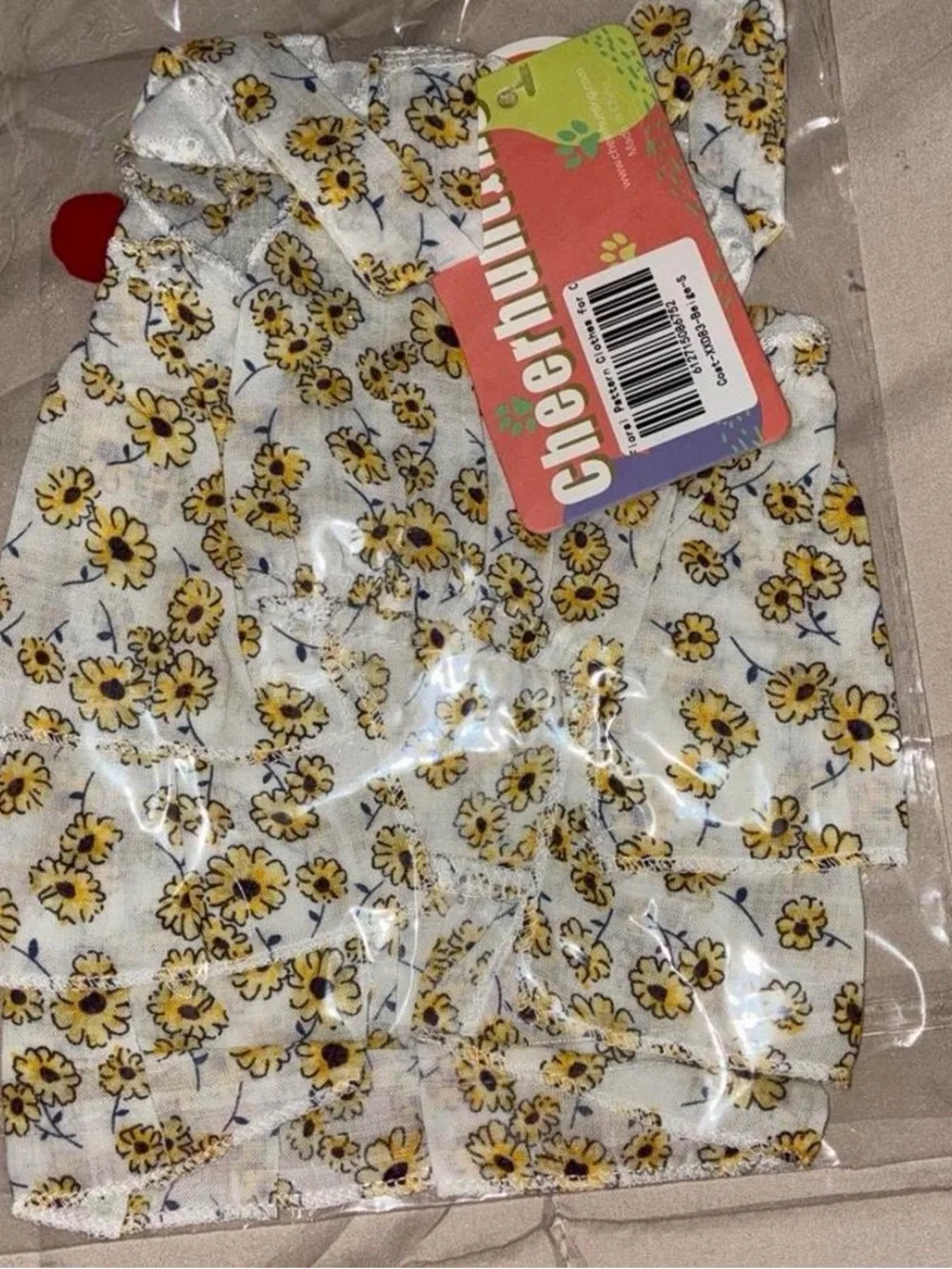 Dog White Floral Print dress